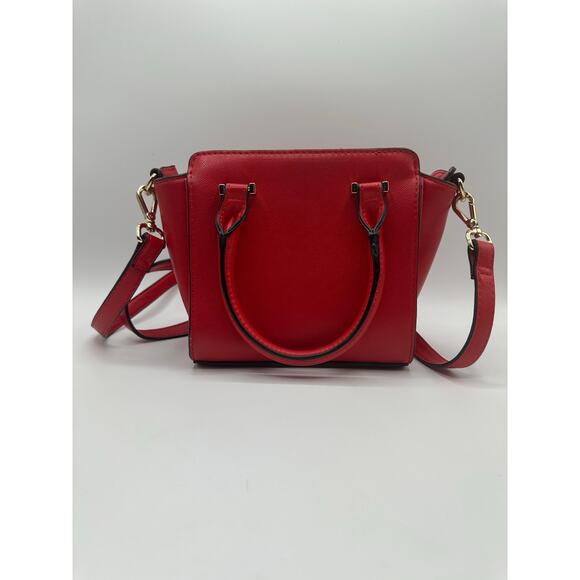 Carpisa Red Faux Leather Crossbody Satchel Top Handle Bag Removable Strap - Picture 10 of 10